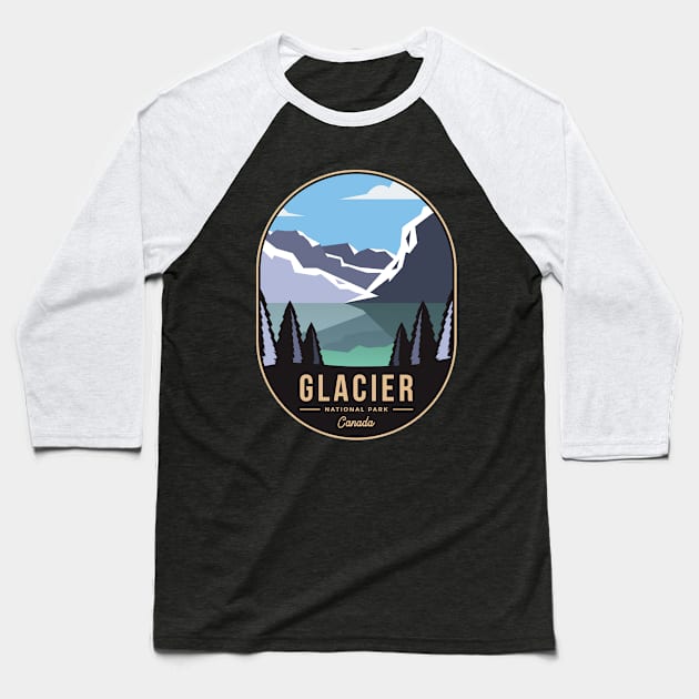 Glacier National Park Baseball T-Shirt by Mark Studio